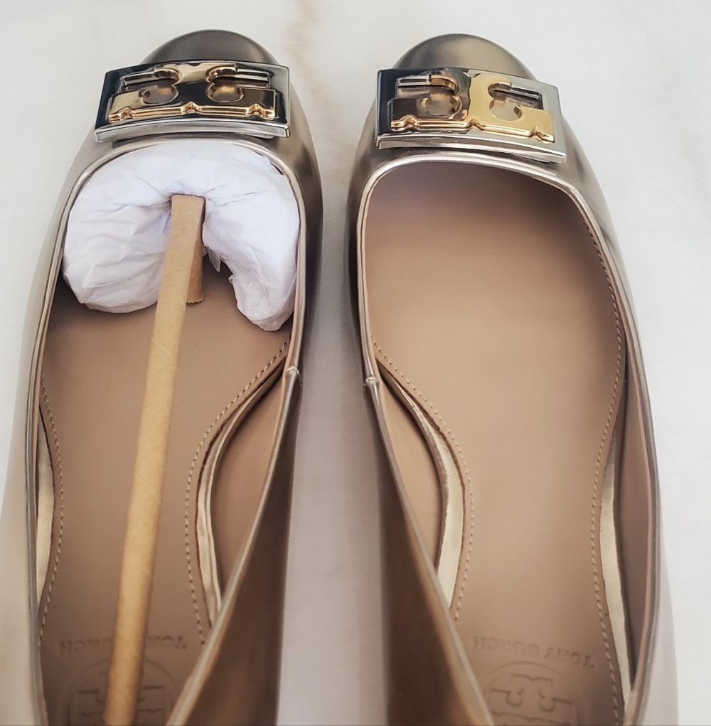 Tory Burch Gold and Silver Loafers
